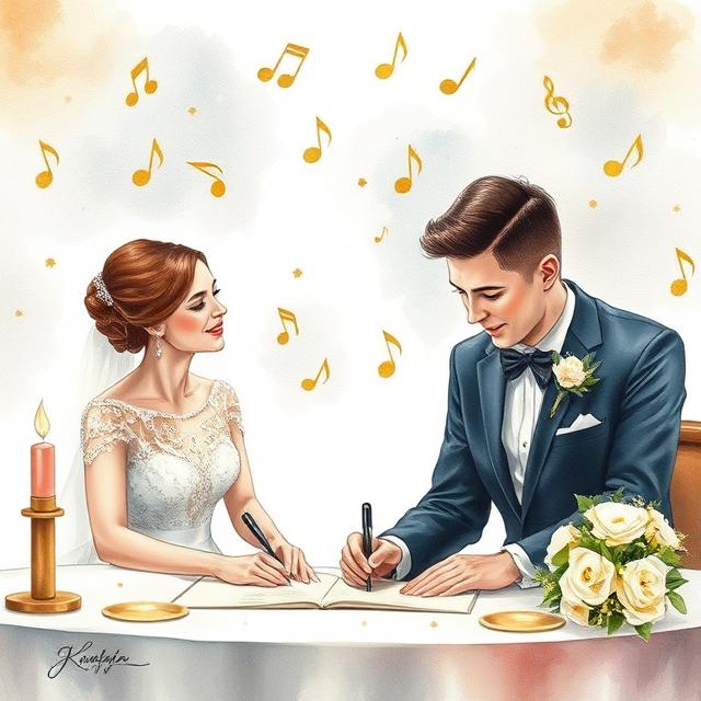 A couple dancing at their wedding, soft lights in the background
